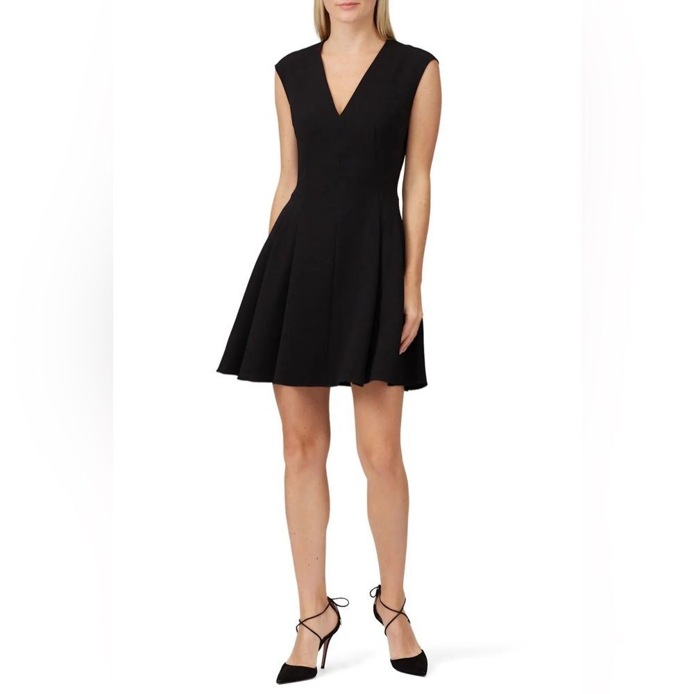 Theory Black Pleated Cap Sleeve Dress • size 4